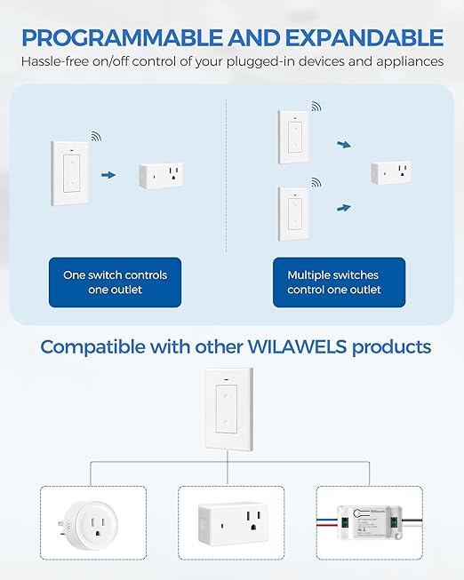 Remote Control Outlet Wireless Light Switch, Expandable and Removable Remote - Image 6