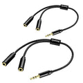 Quelong 2Pcs Headphone Splitter, Dual Headphone Nylon Braided Extension Cable by Unknown