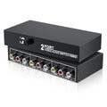 RCA Switch 2 in 1 Out Composite Video L/R Audio Switcher Selector Box 2X1 by BolAAzuL