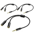 Quelong 3Pcs Headphone Splitter, Dual Headphone Nylon Braided Extension Cable by Unknown