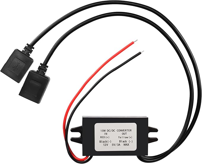 MEIRIYFA 12V to 5V USB Converter DC 12V to Dual 5V 3A USB Buck Converter Module by MEIRIYFA