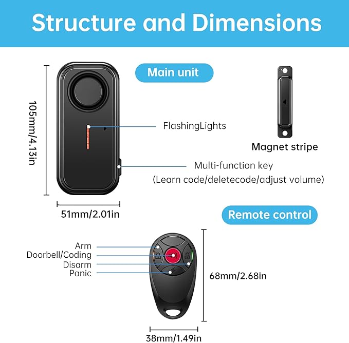 HENDUN Door Chime when Opened, Exterior Door Alarm - Image 6