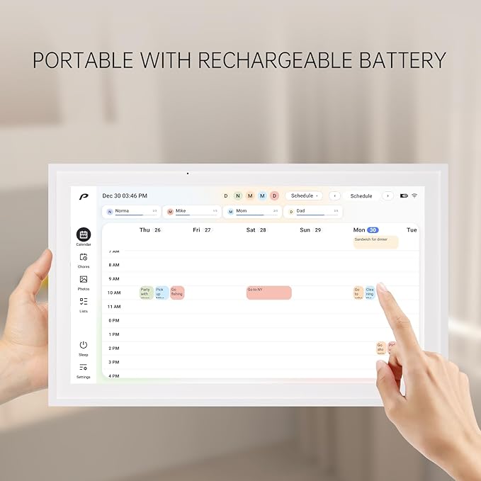 Digital Calendar, 15.6 inch Wall Planner & Chore Chart, Rechargeable Full HD - Image 5