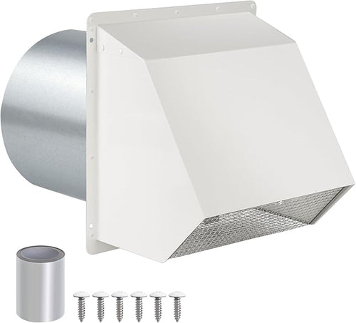 12 Inch Hooded Wall Vent with Screen and Damper, Outdoor Wall Exhaust Vent by JYINCPED