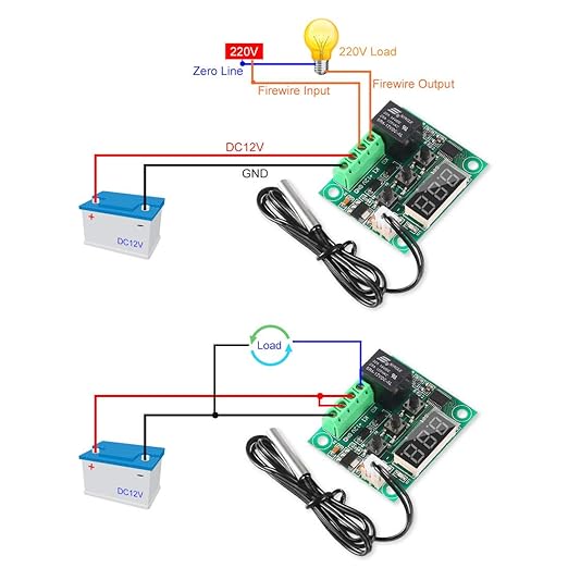 6PCS Temperature Controller Module XH-W1209 LCD Display Digital Thermostat - Image 3