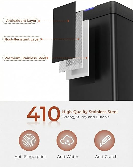 TLSUNNY 18.5 Gallon Motion Sensor Trash Can, Touchless Automatic Garbage Can - Image 4