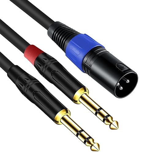 Jozzai 2Pack 6.35mm Dual TRS to XLR Male Cable - Image 2