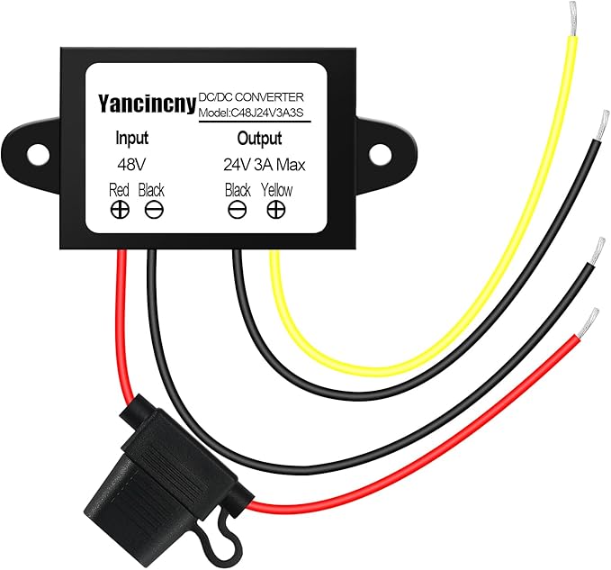 Yancincny 3A 72W 24V DC 48V Step Down to 24V Buck Transformer, 48V to 24-V by Unknown