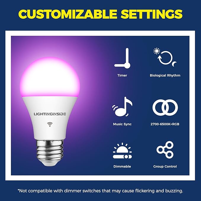 Lightinginside Smart Light Bulbs 60W Equivalent, WiFi Smart Bulb Compatible - Image 9