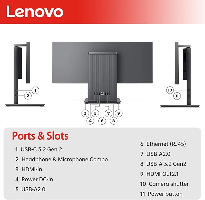 Lenovo IdeaCentre Business All-in-One, AMD Ryzen 5 7535HS, 64GB DDR5 RAM - Image 3