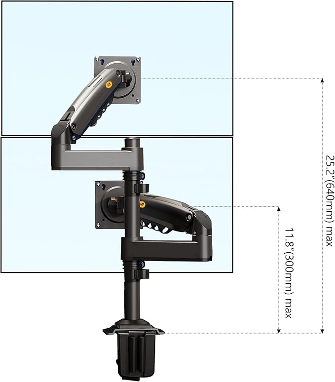 NB North Bayou Dual Monitor Desk Mount Stand Full Motion Swivel Computer - Image 6