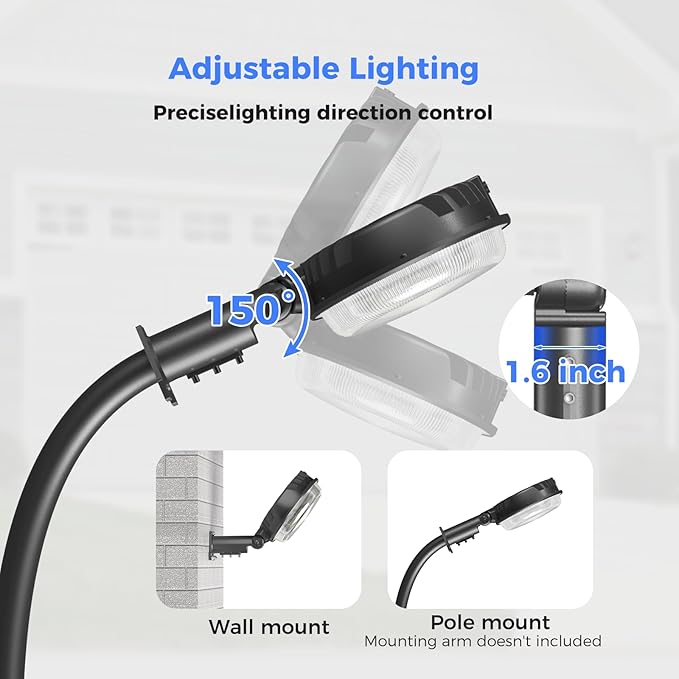 AIKVSXER LED Barn Lights 160W 24000LM Yard Area Light Dusk to Dawn Outdoor - Image 8