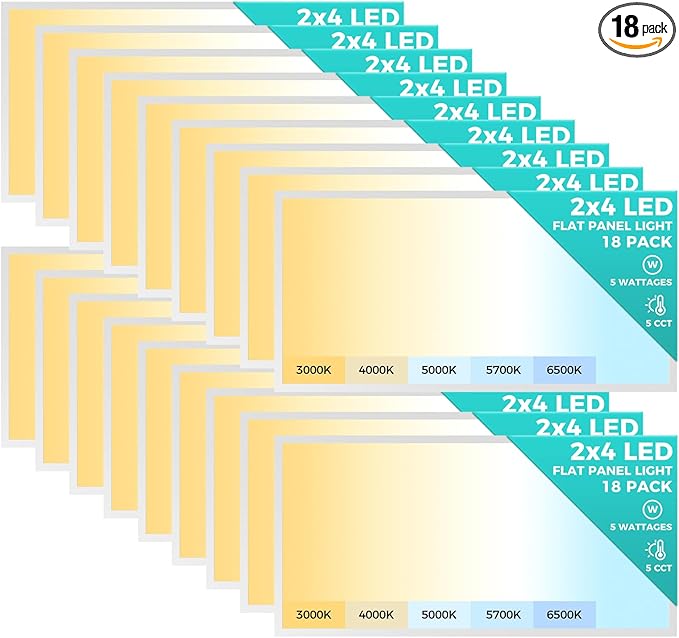 Aphyni 18 Pack 2x4 LED Flat Panel Light, Bright 9100LM Flush Mount Office by Aphyni