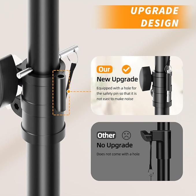 Small Speaker Stands 2 Pack, 24-50 Inch Height Adjustable Speaker Tripod Stand - Image 4