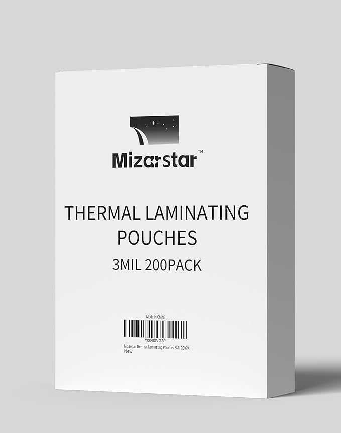 Mizarstar Thermal Laminating Pouches, 9 x 11.5 Inches, 3 Mil, Letter Size by Mizarstar