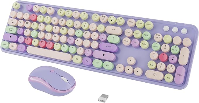 Wireless Typewriter Keyboard and Mouse by Kootop