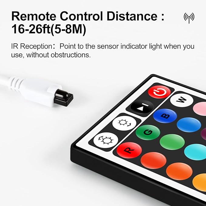 RGBZONE 4-PIN LED Controller, 44-Keys IR Wireless Remote Control, DC 5V/12V/24V - Image 4