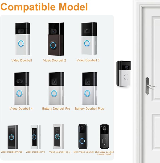NANW Adjustable 30 to 55 Degree Doorbell Angle Mount Compatible - Image 2