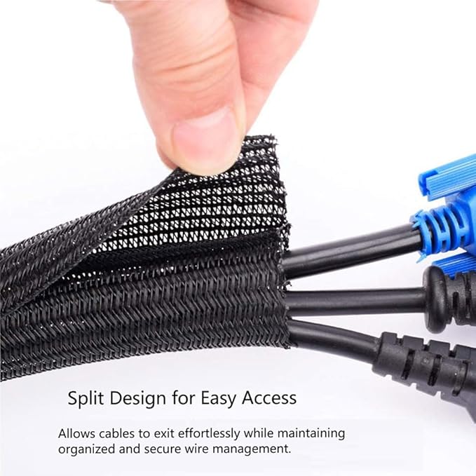 QCSIW 3/4" x50ft Braided Cable Sleeve – Pet-Proof Split Wire Loom Tubing - Image 8