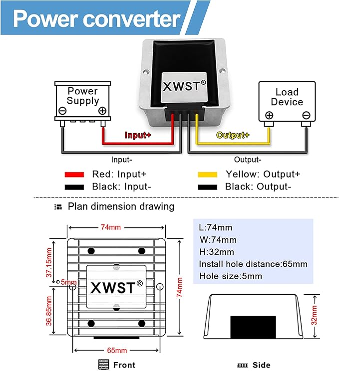 DC DC 12V to 15V 5A Step-up Module, Boost Converter 9V-13V to 15V Voltage - Image 4