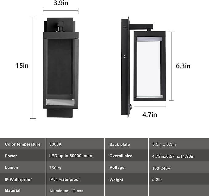 Lustrlach Motion Sensor Outdoor Light Fixtures Wall Mount, Exterior Wall Sconce - Image 9