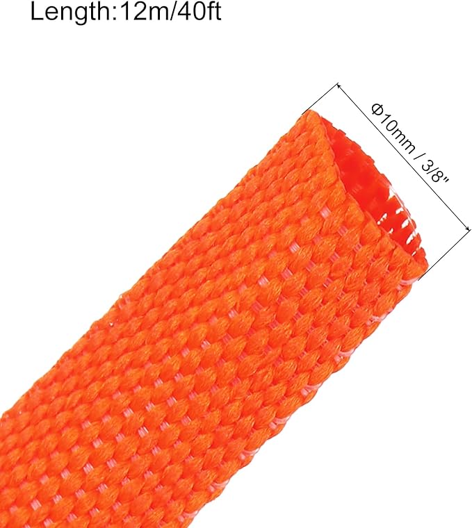 MECCANIXITY Braided Cable Sleeves Heat Shrinkable Fabric Sleeving, 3/8" 40ft - Image 2