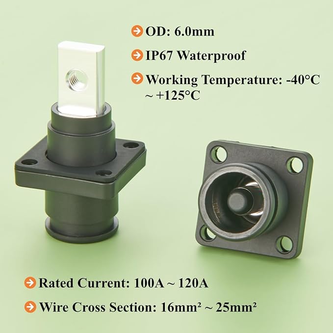 1 Set Battery Energy Storage Connector 100A 16mm² High Current HV Connectors - Image 4