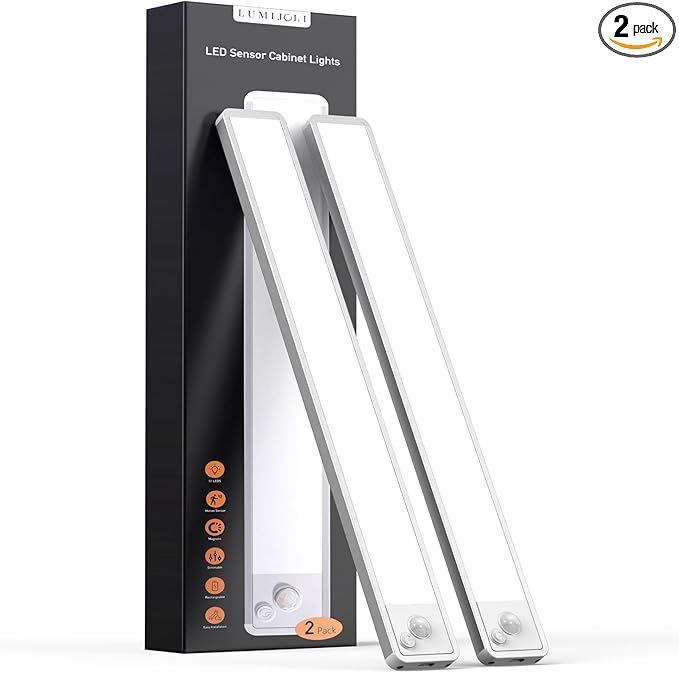 LUMIJOLI 2 Pack Under Cabinet Lighting Wireless 10inch LED Motion Sensor by Unknown