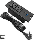 USB C Recessed Power Strip Fast Charge Desktop Power Station 2 Outlets 2 USB by 4LEAF