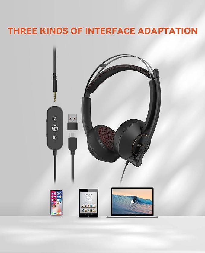 NUROUM HP11DU Wired Headset, Dual-Ear Headphones - Image 7