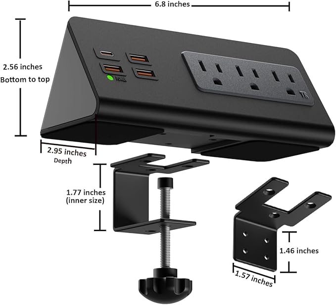 Upgraded Version Edge Mount Power Strip - Image 3