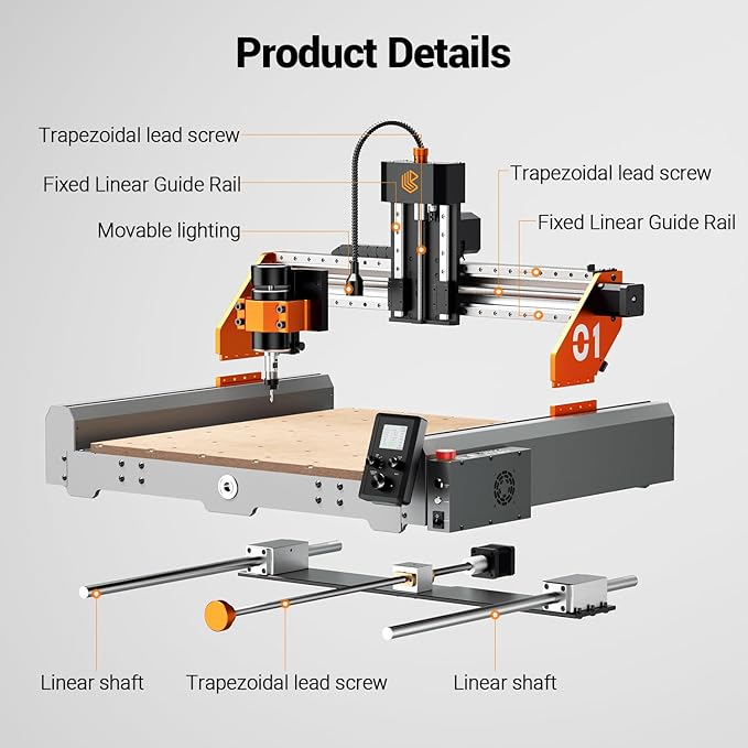 Artsian 01 CNC Router Machine 300W Spindle Power, 0.01mm Precision, 4-Axis - Image 2