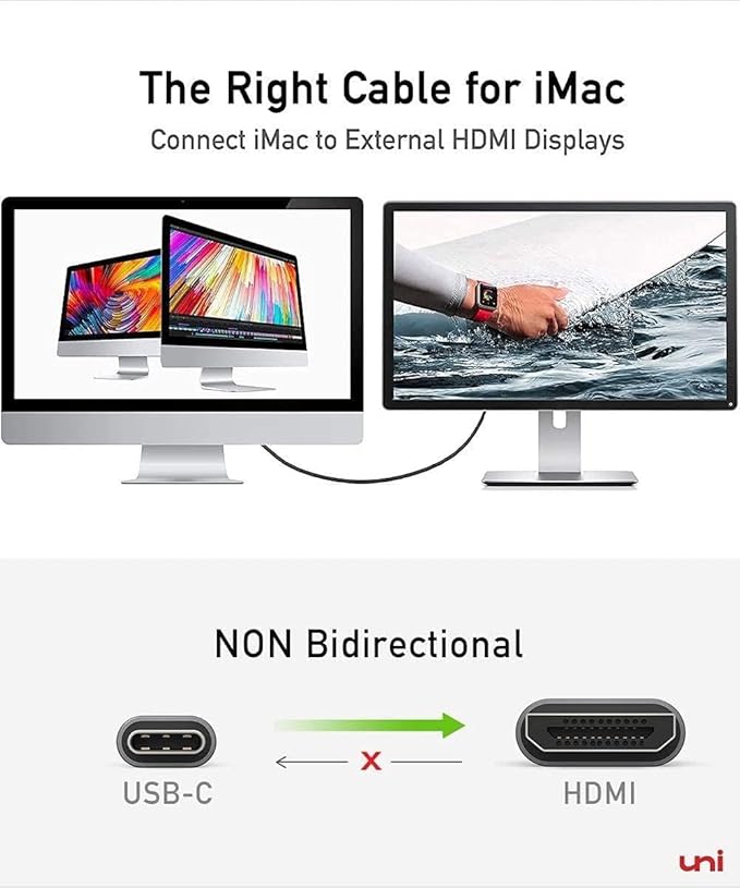 uni USB C to HDMI Cable 6ft-2 Pack 4K@60Hz, USB Type C to HDMI Cable - Image 8