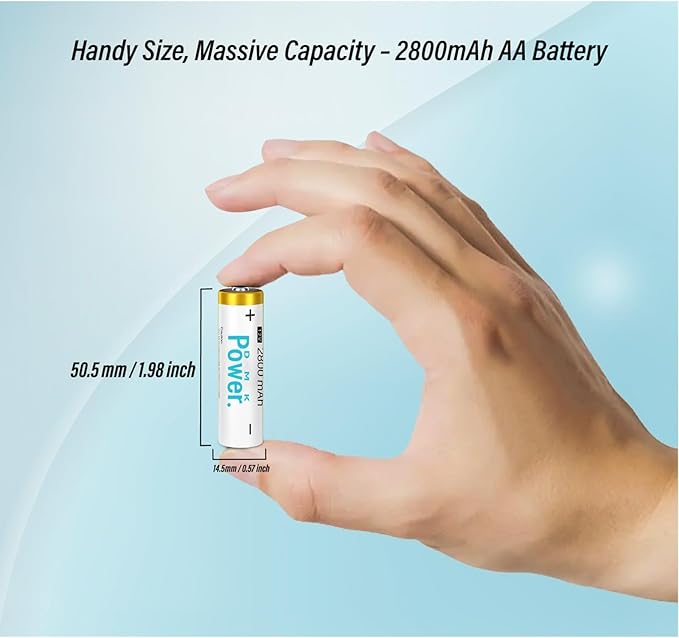 DMK POWER Rechargeable High Capacity Batteries 1.2V NiMH Low Self Discharge) - Image 4
