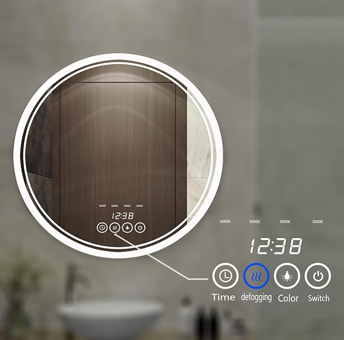 Wall-Mounted Round Bathroom Mirror - Image 5