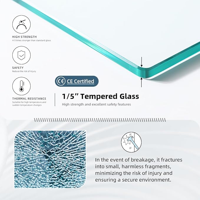 Goodyo 34" x 72" Shower Door Tempered Glass Shower Screen - Image 5
