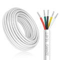 22 Gauge 5 Conductor Electrical Wire, 16.4FT White Stranded Low Voltage 22/5 by DEKIEVALE