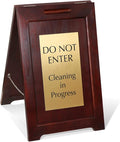 SmartSign Premium "Do Not Enter Cleaning in Progress" Wooden A-Frame Standing by SmartSign