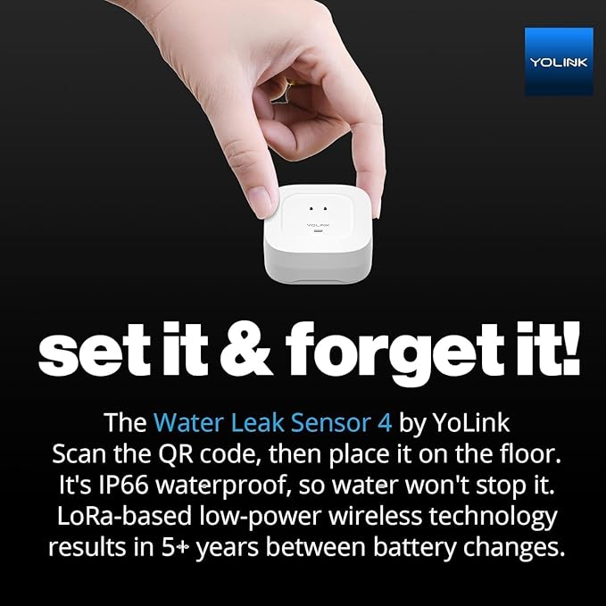 YoLink Water Leak Starter Kit: Hub + 2 Leak Sensor 4, LoRa Long-Range, - Image 8