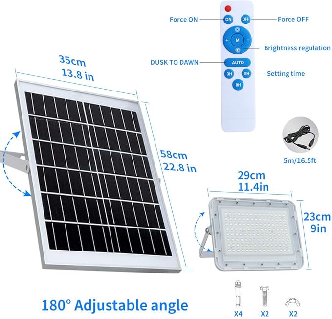 300W LED Solar Flood Lights, 24000Lumens Street Flood Light Outdoor IP67 - Image 5