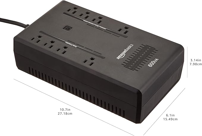 Amazon Basics UPS Battery Backup & Surge Protector 600VA/360W, 8 Outlets - Image 6