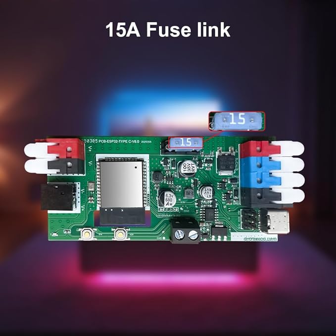 ESP32 WLED LED Strip Light Controller 15A Fuse Music Mic DIY Dynamic Lighting - Image 4