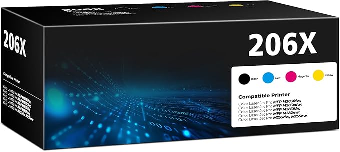 206X Toner Cartridges 4 Pack for Laser Jet M283cdw M283fdw M255dw Compatible by Diegees