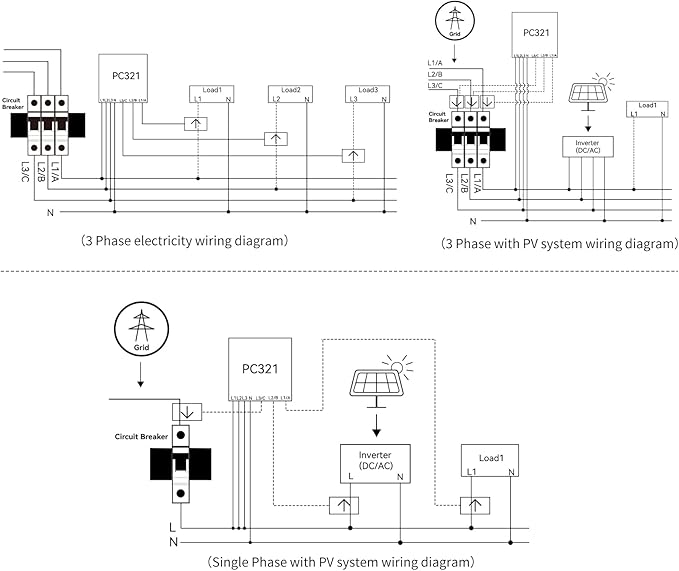Smart Energy Monitor with 3 * 200A Circuit Level Sensors, Home Power Monitor - Image 6