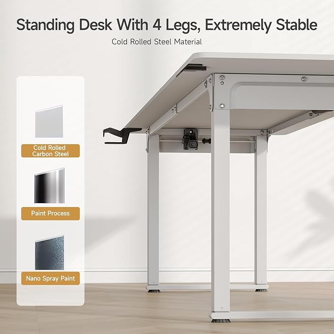 ONBRILL Standing Desk, 71x32 Inches Rectangle Stand Up Desk - Image 8