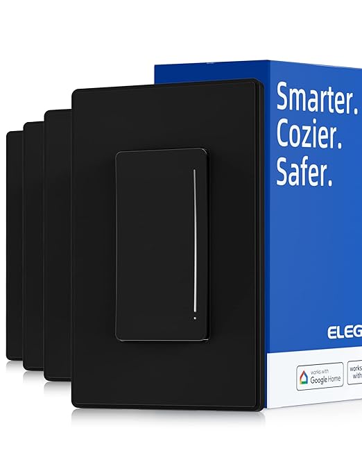 ELEGRP Smart Dimmer Light Switch DTR10, Single Pole Setup, 2.4GHz Wi-Fi Touch by ELEGRP%7CELEGROUP