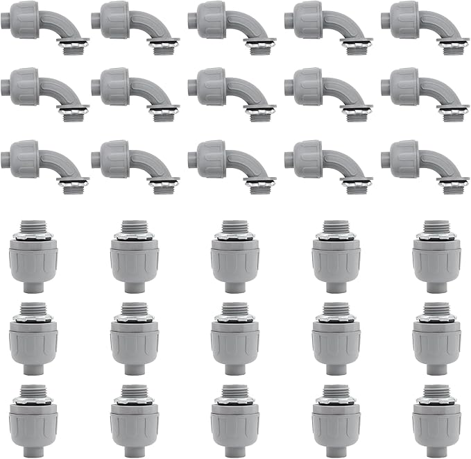 1/2 inch Liquid Tight Connector PVC Flexible Conduit Connector UL Listed Liquid by Wocloer