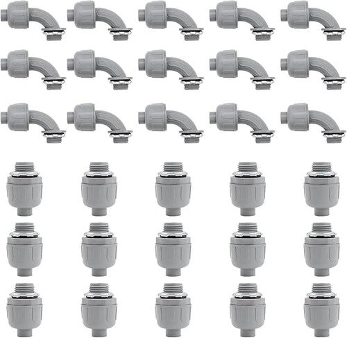 1/2 inch Liquid Tight Connector PVC Flexible Conduit Connector UL Listed Liquid by Wocloer