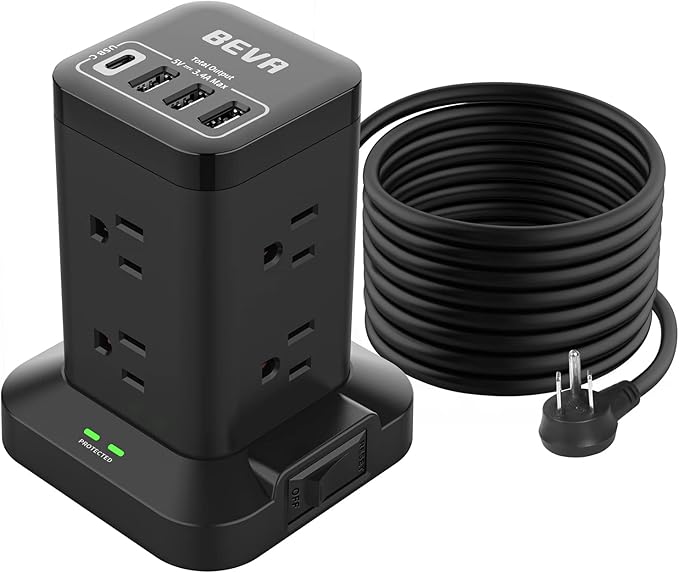BEVA Power Strip Tower, Surge Protector by BEVA
