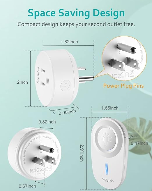 HAPYTHDA Wireless Remote Control Outlet Plug, No Wiring Needed Remote Light - Image 6
